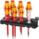Набор диэлектрических отвёрток 7 пр. пробник подставка PH 1-2 SL 2.5-3.5-4-5.5 Rack VDE серия 160 i/162 i/7 Wera WE-006147