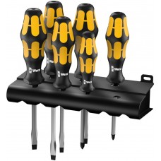 Набор отвёрток силовых 6 пр. с подставкой PH 1x90/2x113 SL 0.6x3.5x80/0.8x4.5x100/1x5.5x113/1.2x7.0x138 серия 932 S/6 Wera WE-018283