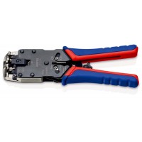 Пресс-клещи для штекеров RJ, 3 гнезда, RJ 10 (4-pin), RJ 11/12 (6-pin), RJ 45 (8-pin), 200 мм (KN-975112)