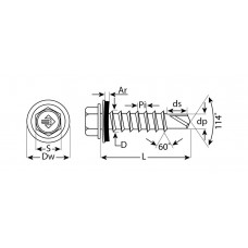 Саморез кровельный 50 х 4.8 мм, RAL 8028 земляно-коричневый, 1200 шт СКД ЗУБР 4-300310-48-050-8028