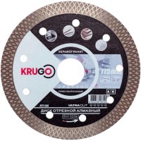 Диск алмазныйТурбо ТF Ультратонкий по керамике для УШМ 115 x 1.4 x 22.23 x 10mm KRUGO (RTF45A)