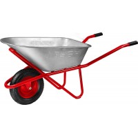 Строительная тачка 90 л, 180 кг, одноколесная, пневматическое колесо ЗУБР Т-12 39960