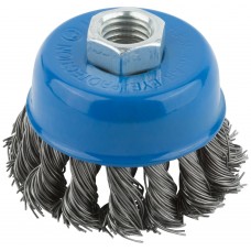 Корщетка, тип чашка, гайка М14, стальная витая проволока 65 мм (38951М)