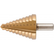 Сверло ступенчатое HSS по металлу, 10 ступеней, 9-36 мм