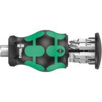 Отвёртка-битодержатель короткая PH 1/2/3, SL 0.6x4.5/1.0x5.5/1.2x6.5 с битами, магнит, 6 пр. Kraftform Kompakt Stubby Magazin 4 WE-008877