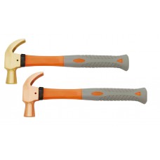 Молоток-гвоздодер 910 гр BeCu рукоятка фиберглас, искробезопасный 185-1008, HORTZ
