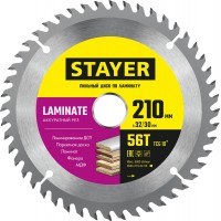Диск пильный по ламинату Laminate STAYER 210x32/30 мм 56Т аккуратный рез 3684-210-32-56_z01  