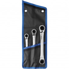 Набор ключей гаечных накидных трещоточных 3 шт Профессионал ЗУБР 27105-H3