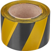 Лента сигнальная 75 мм, 200 м, желто-черная ЗУБР 12242-75-200