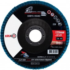 Круг лепестковый торцевой 125х22.23mm Р40 KRUGO Циркониевый Тип 2 (KDBYL12540Z)