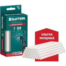 Клеевые стержни Ultra Power, 7 х 150 мм, 40 шт, прозрачные, ультрамощные KRAFTOOL 06837-40