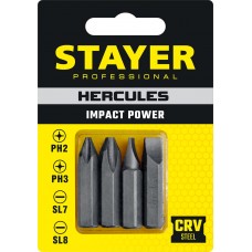 Биты для ударной отвертки Hercules, 36 мм, 4 шт STAYER Professional 25667-S4_z01