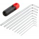 Ключи TORX 9 шт. CrV Т10-Т50, с отверстием, длинные, с пласт.Т-обр.ручкой, Профи