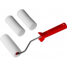 Малярный валик в наборе ПОРОЛОН, 40 х 100 мм, бюгель 6 мм, 3 шубки + ручка, для водорастворимых ЛКМ MIRAX 0363-10_z01