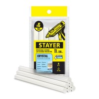 Стержни клеевые универсальные Cristal, 1 х 100 мм, 6 шт, прозрачные STAYER Professional 0682-H6