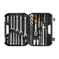 Набор инструментов  82 предмета 1/2" & 1/4", CRV, профессиональный в кейсе HORTZ 1187698