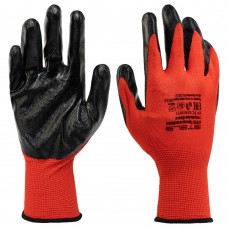 Перчатки полиэфирные с черным нитрильным покрытием, размер 9, 13 класс вязки Stels (678705)