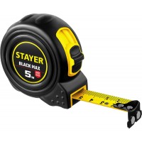 Рулетка с двумя фиксаторами BlackMax 5 м х 19 мм Professional STAYER 3410-05