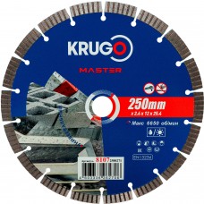 Диск алмазный Турбо сегментный KRUGO MASTER 250х2,6х25,4х10 mm 81072500271