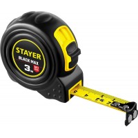 Рулетка с двумя фиксаторами BlackMax 3 м х 16 мм Professional STAYER 3410-03
