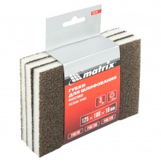 Губка для шлифования, 125 х 100 х 10 мм, мягкая, 3 шт, P 60/80, P 60/100, P 80/120 Matrix (75715)