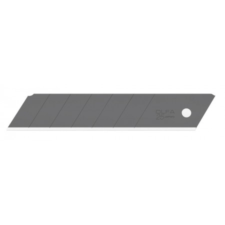 Черные сегментированные лезвия EXCEL BLACK 25 мм, 20 шт, в пластиковом кейсе + блистер, особо острые OLFA OL-HBB-20
