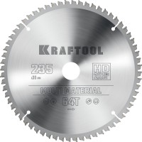 Пильный диск по алюминию Multi Material, 235 х 30 мм, 64Т KRAFTOOL 36953-235-30