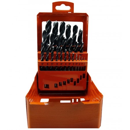 Набор сверл по металлу из 25 шт. 1-13 мм Р6М5 металлический кейс HORTZ