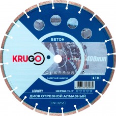 Диск алмазный по бетону (лазерная наварка) 400x25.4x40x3,2x10mm KRUGO (LCB16HY)