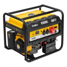 Генератор бензиновый PS 80 E-3, 6.6 кВт, 400 В, 25 л, электростартер Denzel (946954)