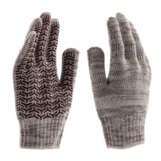 Перчатки трикотажные усиленные, гелевое ПВХ-покрытие, 7 класс, бело-серый меланж Сибртех (68182)