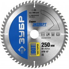 Диск пильный по дереву Чисторез 250 x 32 мм, 60Т ЗУБР Профессионал 36905-250-32-60