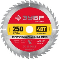 Диск пильный по дереву Оптимальный рез, 250 х 32/30 мм, 40Т ЗУБР 36912-250-32-40_z01