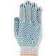 Перчатки вязаные (4 нити), х/б с ПВХ, 10 класс вязки, 2-х сторонние Люкс (12493)