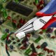 Плоскогубцы захватные для электроники, плоскокруглые губки, 115 мм, 2-комп ручки (KN-3522115)