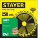 Диск пильный по дереву Fast, 250 x 32/30 мм, 24Т, быстрый рез STAYER 3680-250-32-24_z01
