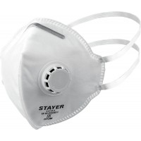 Полумаска фильтрующая FV-95, класс защиты FFP2, плоская, с клапаном выдоха STAYER 11113-2_z01