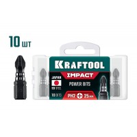 Ударные биты Impact PH 2, 25 мм, 10 шт KRAFTOOL 26191-2-25-S10