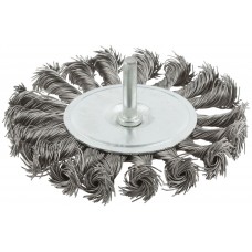 Корщетка, тип колесо, со штифтом, стальная витая проволока 100 мм (38494М)