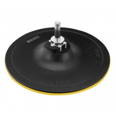 Тарелка опорная для дрели и УШМ с липучкой, 150 мм, твердая, с адаптером c М14 на d8 Denzel (76255)