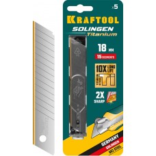 Сегментированные лезвия 18 мм, 5 шт, с TiN-покрытием KRAFTOOL 09606-TIN-18-S5_z02