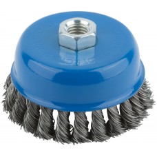 Корщетка, тип чашка, гайка М14, стальная витая проволока 100 мм (38953М)