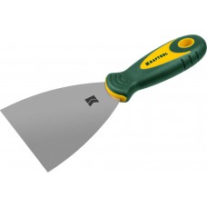 Шпатель 100 мм, х-образное профилированное полотно, двухкомпонентная ручка, нержавеющий KRAFTOOL 10035-100