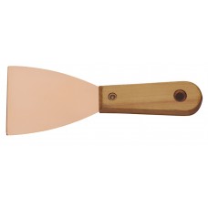 Шпатель малярный широкий 75 мм BeCu ручка деревянная искробезопасный 204E-1002, HORTZ