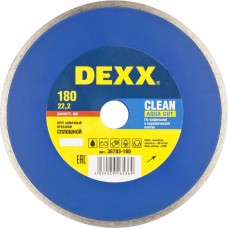 Сплошной алмазный диск Clean Aqua Cut, 180 мм, (22.2 мм, 5 х 2.1 мм) DEXX 36703-180