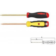 Отвертка крестовая PH 2х125 (общ.240мм) искробезопасный сплав BeCu 261-1008, HORTZ