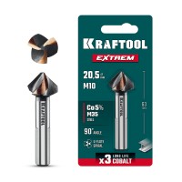 Зенковка EXTREME Со5-А d 20.5х10х63 мм Z3 90° сталь M35 U-образная спираль KRAFTOOL 29734-10