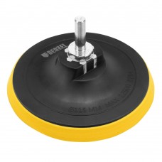 Тарелка опорная для дрели и УШМ с липучкой, 115 мм, стандартная, с адаптером c М14 на d8 Denzel (76250)