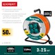 Силовой удлинитель на стальной катушкеEXPERT ПВС 3х2.5 50м 4000Вт IP44 KRAFTOOL 55089-50