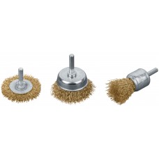 Корщетки со штифтом, набор 3 шт. ( колесо 50 мм / чашка 50 мм / венчик 25 мм ) (38563)